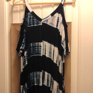 Blue off the shoulder shirt